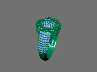 Gents Rings Diamond Men Ring STL 3DM 3D ready print model 3D print model