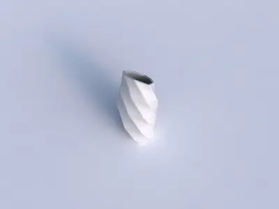 Vase twisted bent hexagon with large plates 3D print model