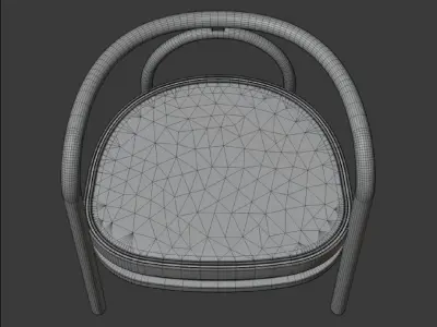 Wooden Chair with Fabric Seat Free 3D model