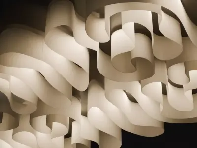Organic Wave Ceiling Panel Decorative 3D Model Fancy 3D model