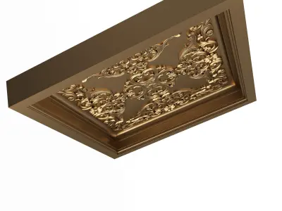 Carved Ceiling Tile 02 Low-poly 3D model