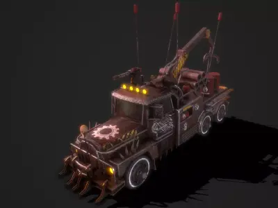 Apocalyptic Crane Modular Pack Low-poly 3D model
