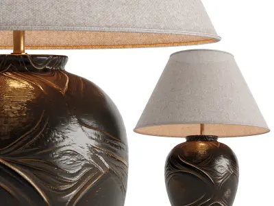 Table lamp Land black Low-poly 3D model