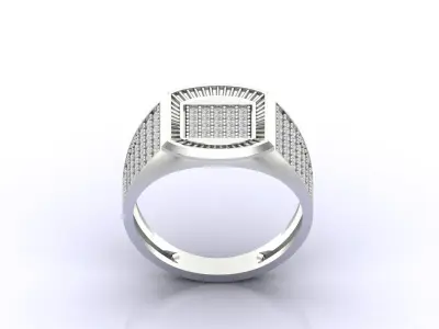 Print Ready STL 3DM  Gents Rings Diamond Men Ring  3D print model 206