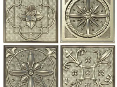 Decorative panels - Set 4 3D model