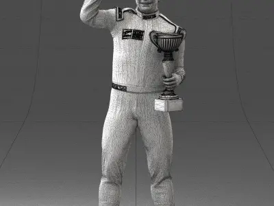 000170 Racing Champion Holding Trophy 0808 3D model
