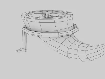 Candle in Horn Low-poly 3D model