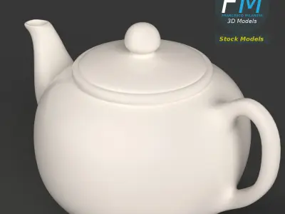 Porcelain teapot 1 3D model