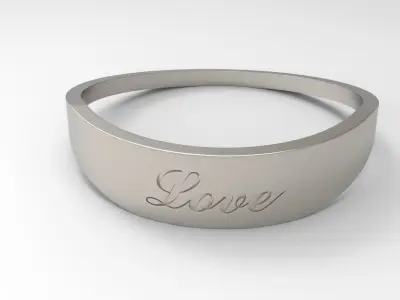 Love Ring Female Platinum 3D print model