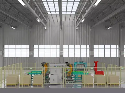 Carton production line  3D model