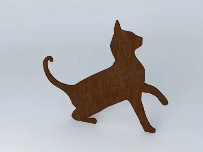 Cat cutout wall decoration Free 3D model