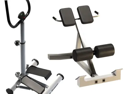  Gym Equipment Low-poly 3D model