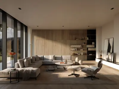 PANORAMA LIVING ROOM - Interior scene - 3d model 3D model