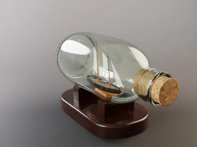 Ship in a bottle 3D model