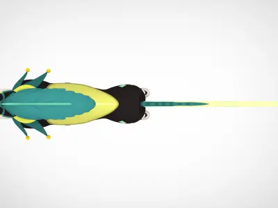 Green Circus Horse 3D model