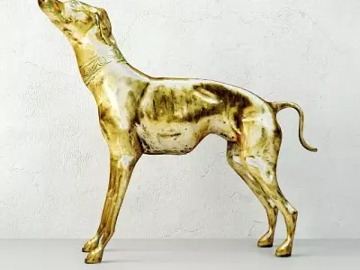 Large Brass Greyhound 3D model