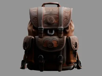 Stylized Backpack BP14 Low-poly 3D model