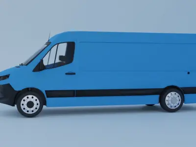Blue Mercedes 3D van model 3D model