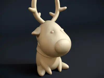 Christmas Cartoon Deer 3D print model