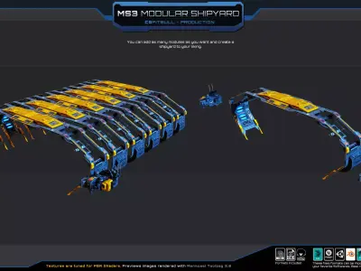 MS3 - MODULAR Shipyard Low-poly 3D model