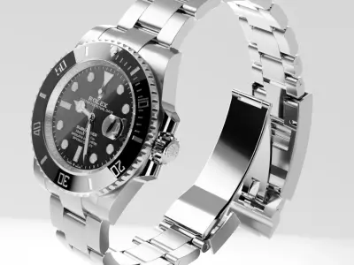 Rolex Submariner Perpetual and Perpetual Date Black and Green 3D model
