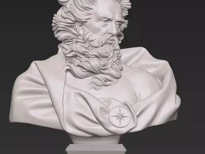 Poseidon Bust 3d print model 3D print model