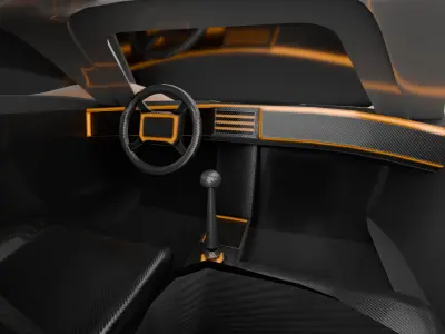 Racing Concept Car - Mid Poly 3D Model with Base Interior Low-poly 3D model