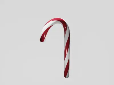 Christmas Candy Cane Low-poly 3D model Low-poly 3D model