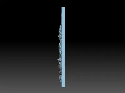 Buddha door with statue 3D print model