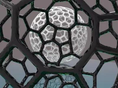 2 Sphere Voronoi style 3D print model