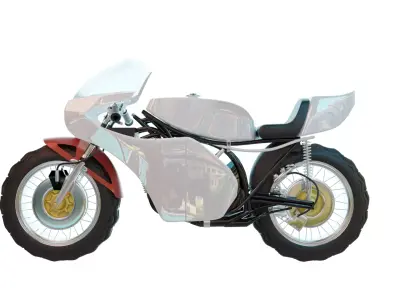 Old motogp yamaha yzr500 - motorcycle  3D model