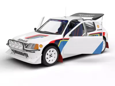 Peugeot 205 T16 Evo 2 Group B 1986 HQ 3d model 3D model