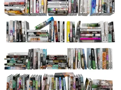 Books 150 pieces 1-3-2 Low-poly 3D model