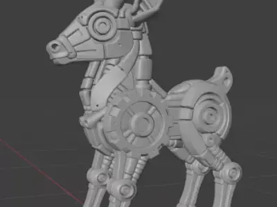 Mechanical Deer Sculpture 3D print model