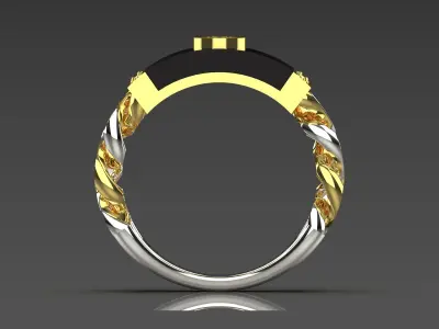 man diamond gemstone gold ring mr0156 3D print model