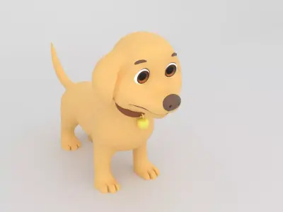 Cartoon Dog 3D Model Low-poly 3D model