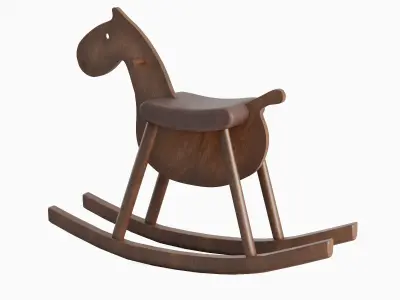 Wooden Rocking Horse 02 3D model