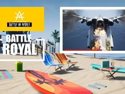 Multiplayer Battle Royale game using Unreal Engine 4 Blueprints Low-poly 3D model