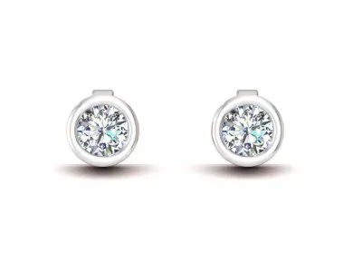 Solitaire Women Stud Earring 3dm STL OBJ FBX Renders Details 3D print model