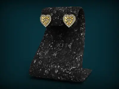 Heart pendant earrings 3D print model
