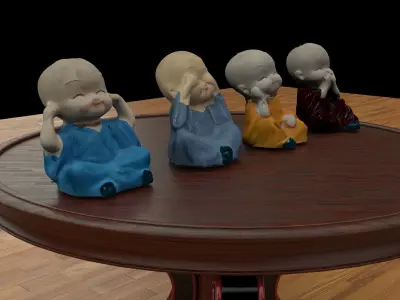 Chinese monk kids collection 3D model