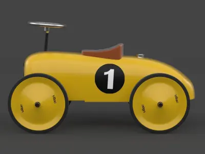 Retro Push Car 3D model