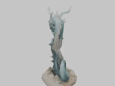 Blue Dragon Figure Low-poly 3D model