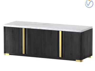 Holly Hunt Oslo Sideboard black walnut wood 3D model
