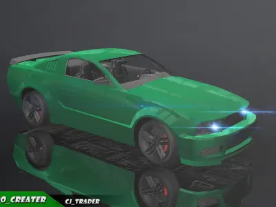 Lowpoly Racing Car Concept 3D Model Low-poly 3D model