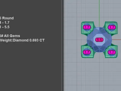 Eiffel Tower Diamond Earrings 3D print model
