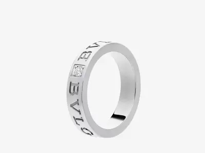BULGARI - B ZERO 1 RING - ESSENTIAL LOGO BAND WITH DIAMOND 3D print model
