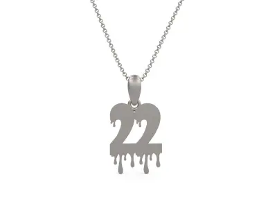Model 1254 21 Bloody Terror Initial Number Pendant 3D print model