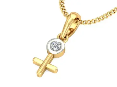 Solitaire Women Pendant 3dm STL OBJ FBX Renders Details 3D print model 52