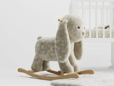 Kids bed with decor 3D model